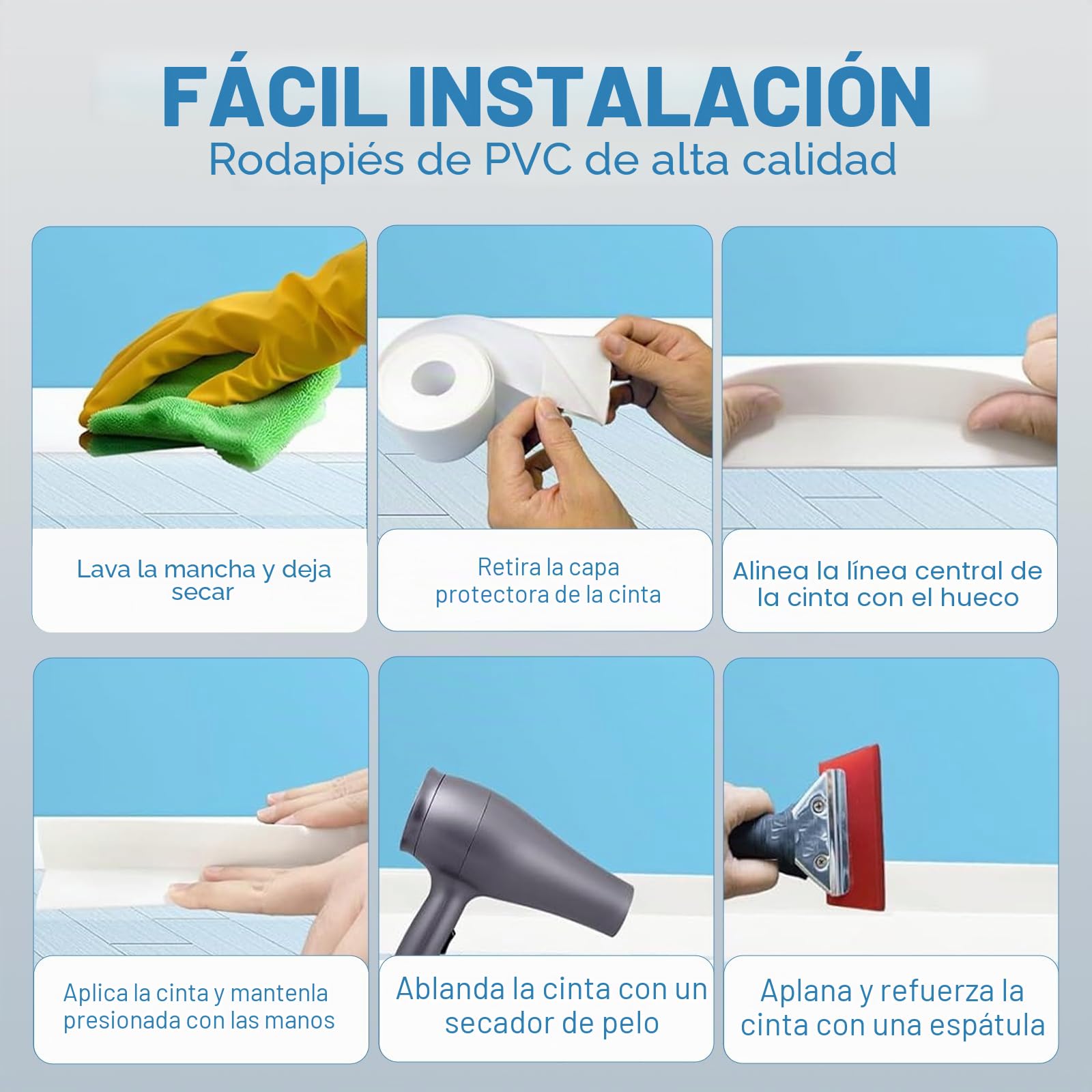 Rodapié blando autoadhesivo, 7 cm de zócalos de PVC blando, placas flexibles autoadhesivas impermeables, zócalo blando flexible adecuado para cocina y baño (blanco, 25 m)