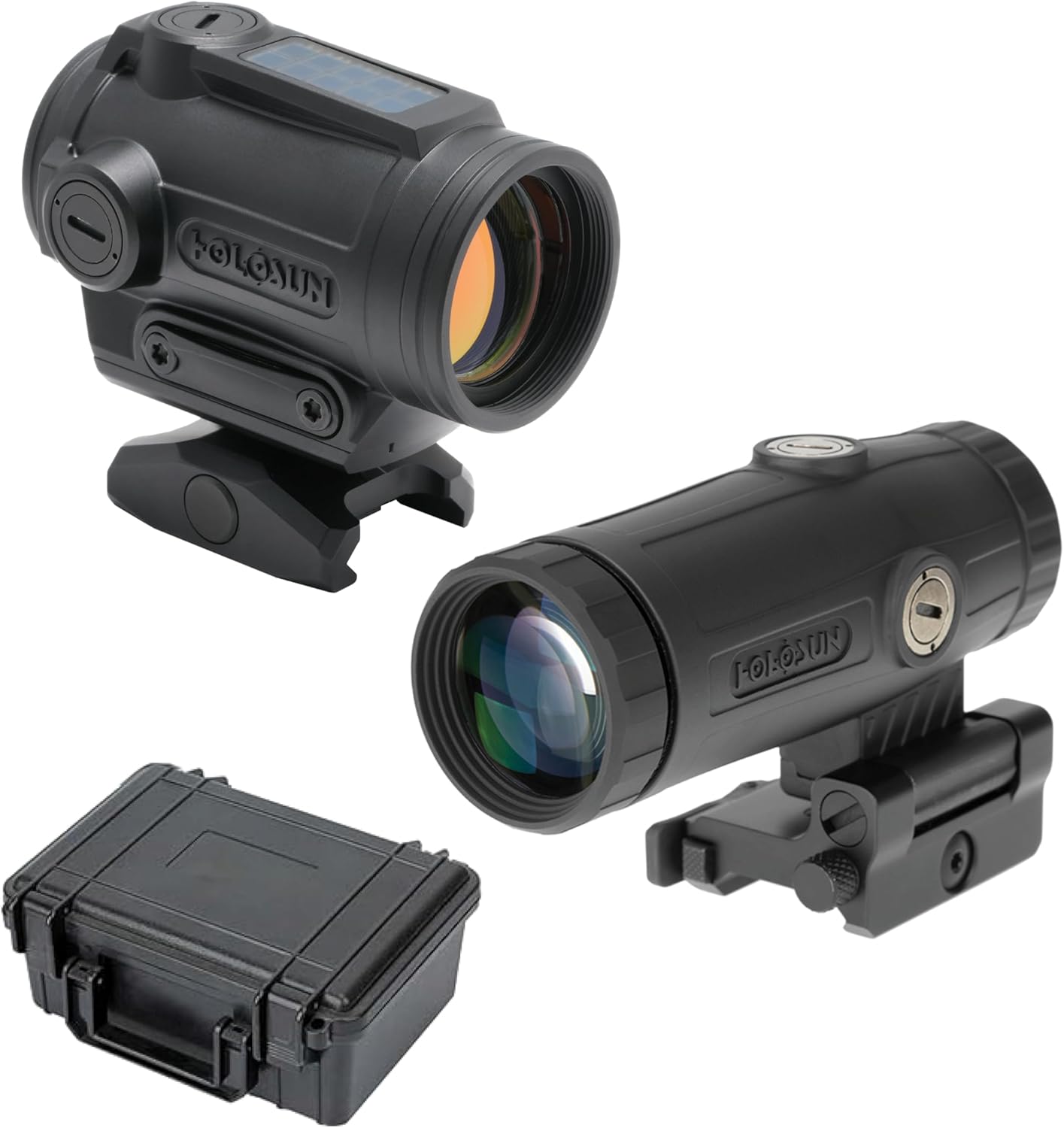 Holosun Advance Rifle Optic-EVO-SPR-RD & HM3X Combo, 26mm housing, Special Purpose Reticle (SPR), Red 2MOA Dot with BDC Reticle, 3X Magnifier, Optic Combo