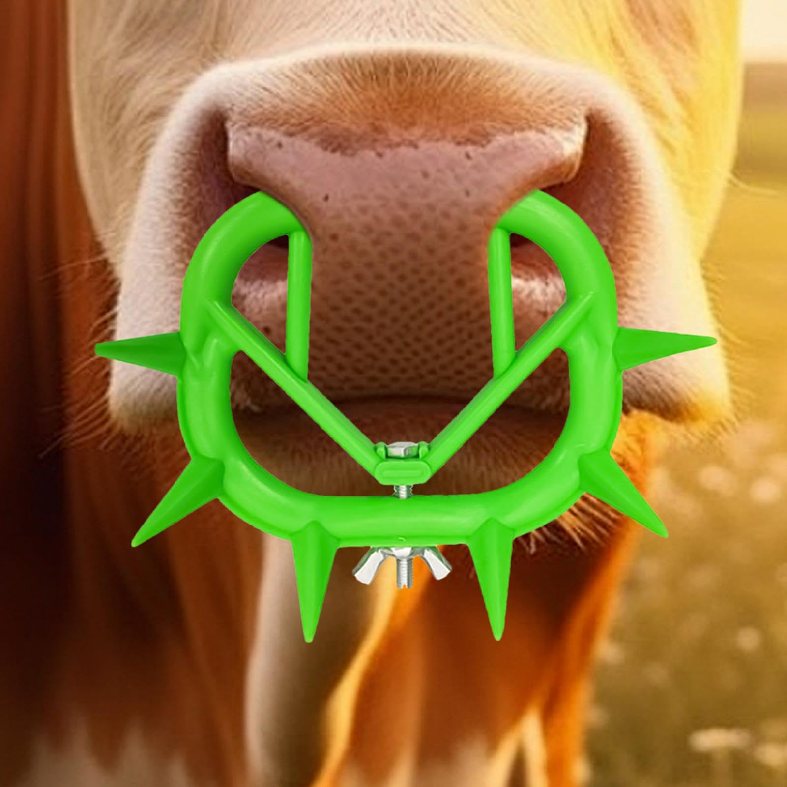Anello al naso di mucca, Anello al naso di bestiame,Anello da naso anti-succhiamento per bestiame da 10 pezzi | Grandi strumenti per l'allevamento del bestiame, anello per il naso di bovini per vitell