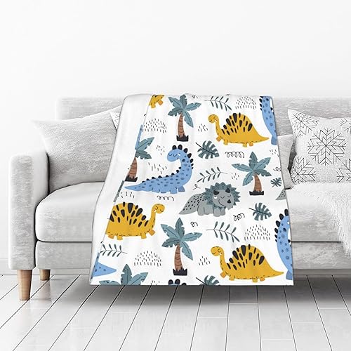 Miniatura 2 de Manta de dinosaurio para mujer, suave manta de forro polar de verano de 50 x 40 pulgadas, manta ligera de viaje para cama, sofá, bonita decoración