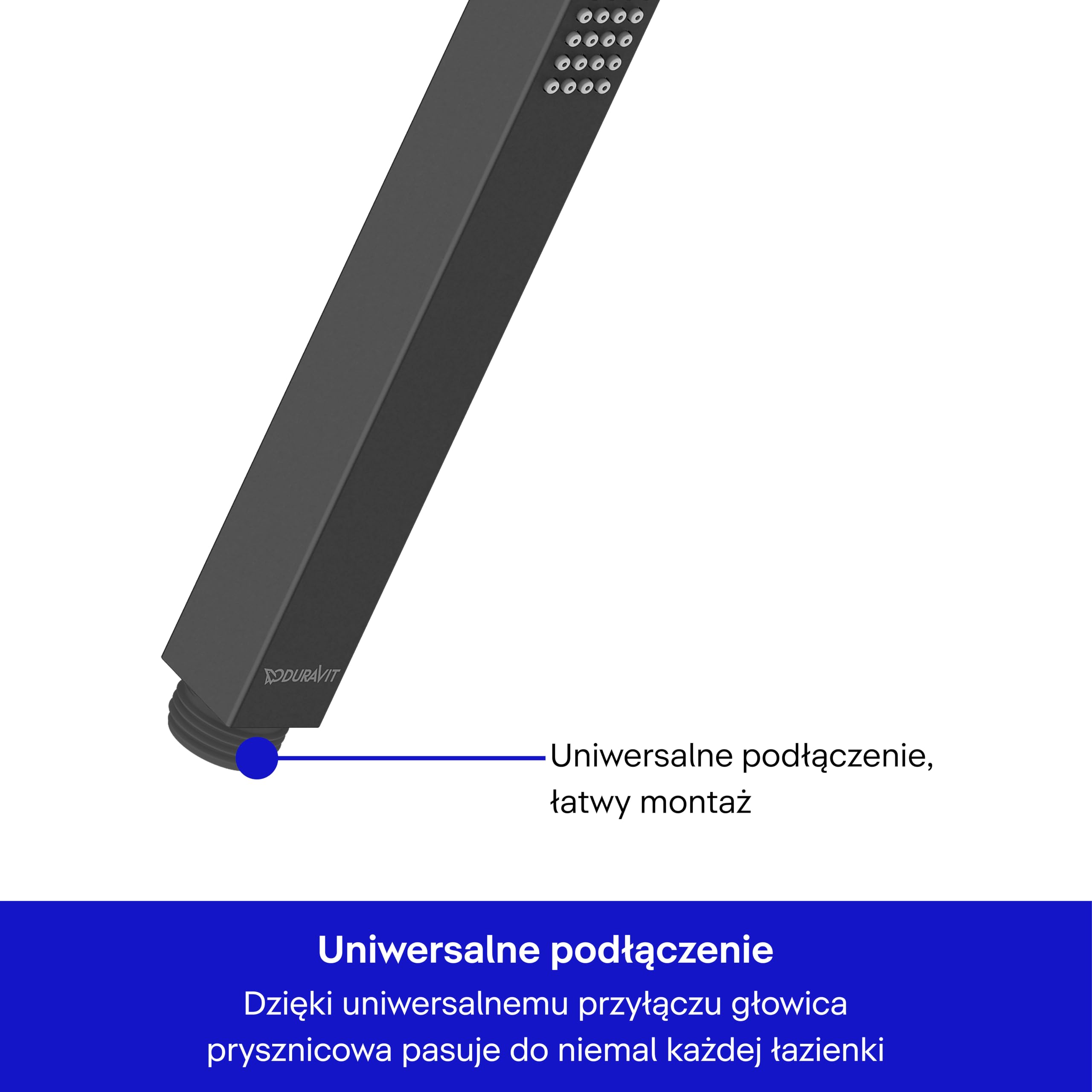 Duravit UV0642002046 uniwersalna słuchawka prysznicowa, czarna matowa