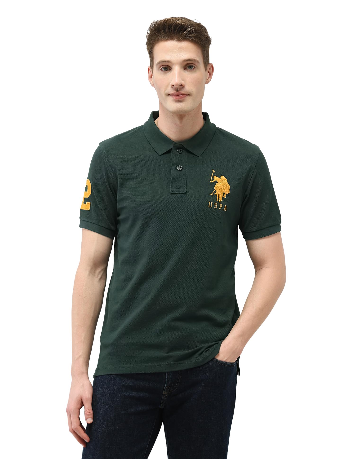 u.s. polo assn. U.s.Polo Association Men's Solid Slim fit Polo Shirt-picture-26