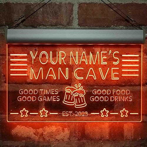 Vista 54 de ADVPRO Letrero de neón LED multicolor personalizado con texto en inglés "Man Cave Home Bar Est. Year", 32 x 24 pulgadas st4s86-x0012a-tm-c Varios