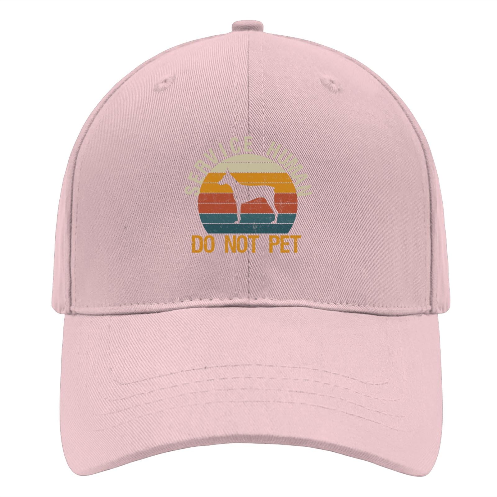Service Human Do Not Pet Sun Hat Cycling Cap for Boyfriends Pink