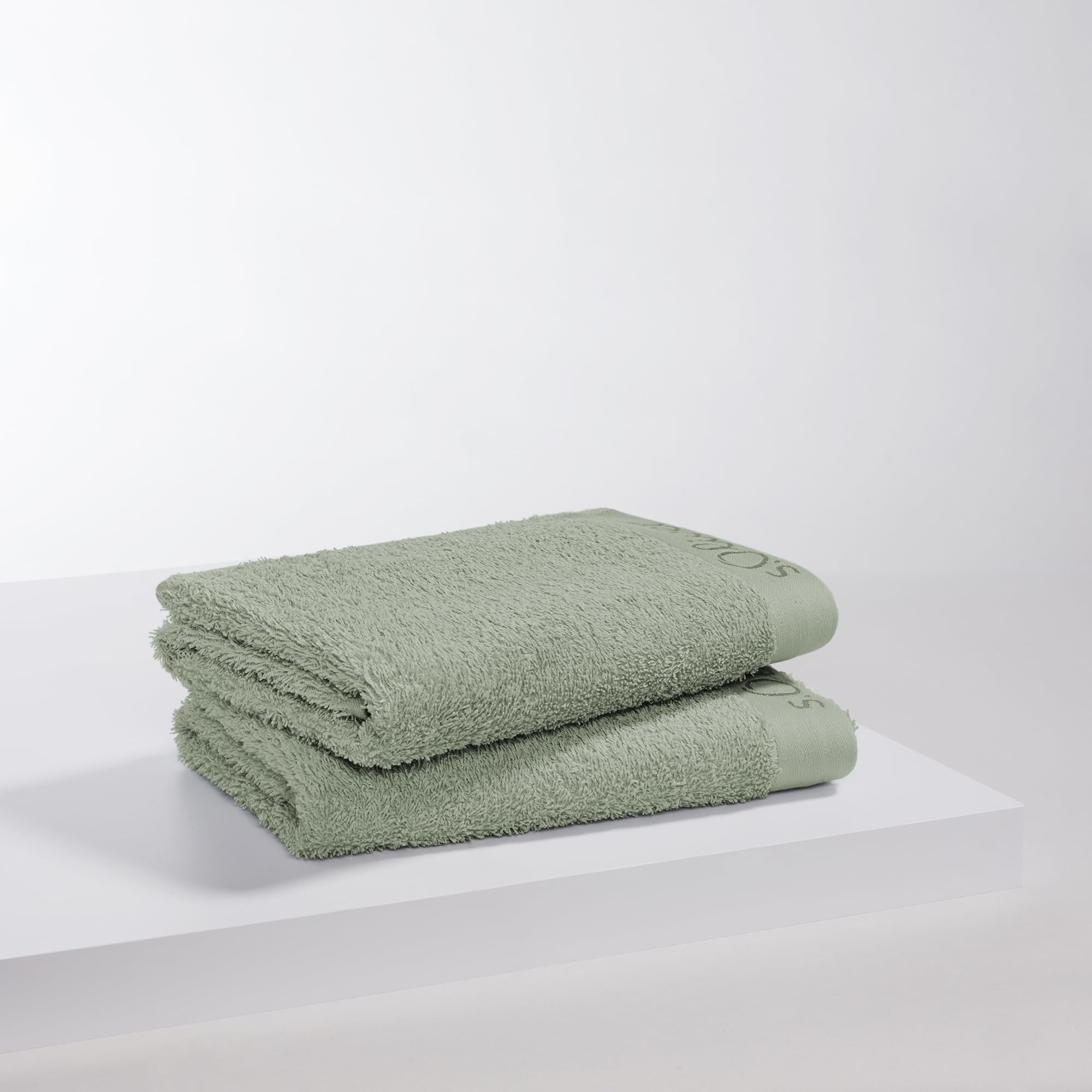 s.Oliver 2 TLG Handtuch Set 50x100cm - 100% Baumwolle, 600 g/m², weich & saugstark, Doppelpack Handtücher hellgrün