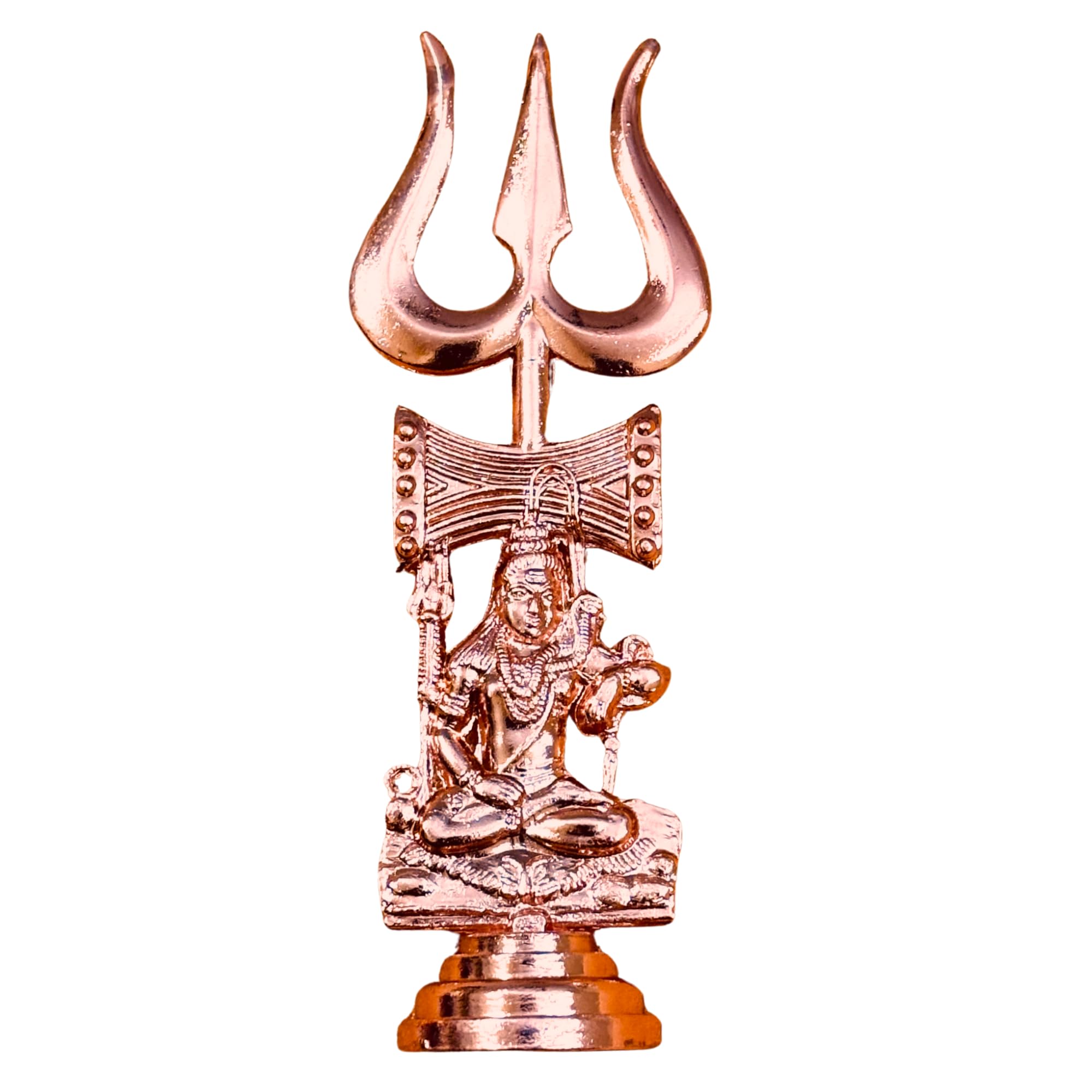 EDZZEL Shiv Ji Trishul Damru Statue – Hindu Trident Symbol Table Decorative for Car Dashboard, Office & Home