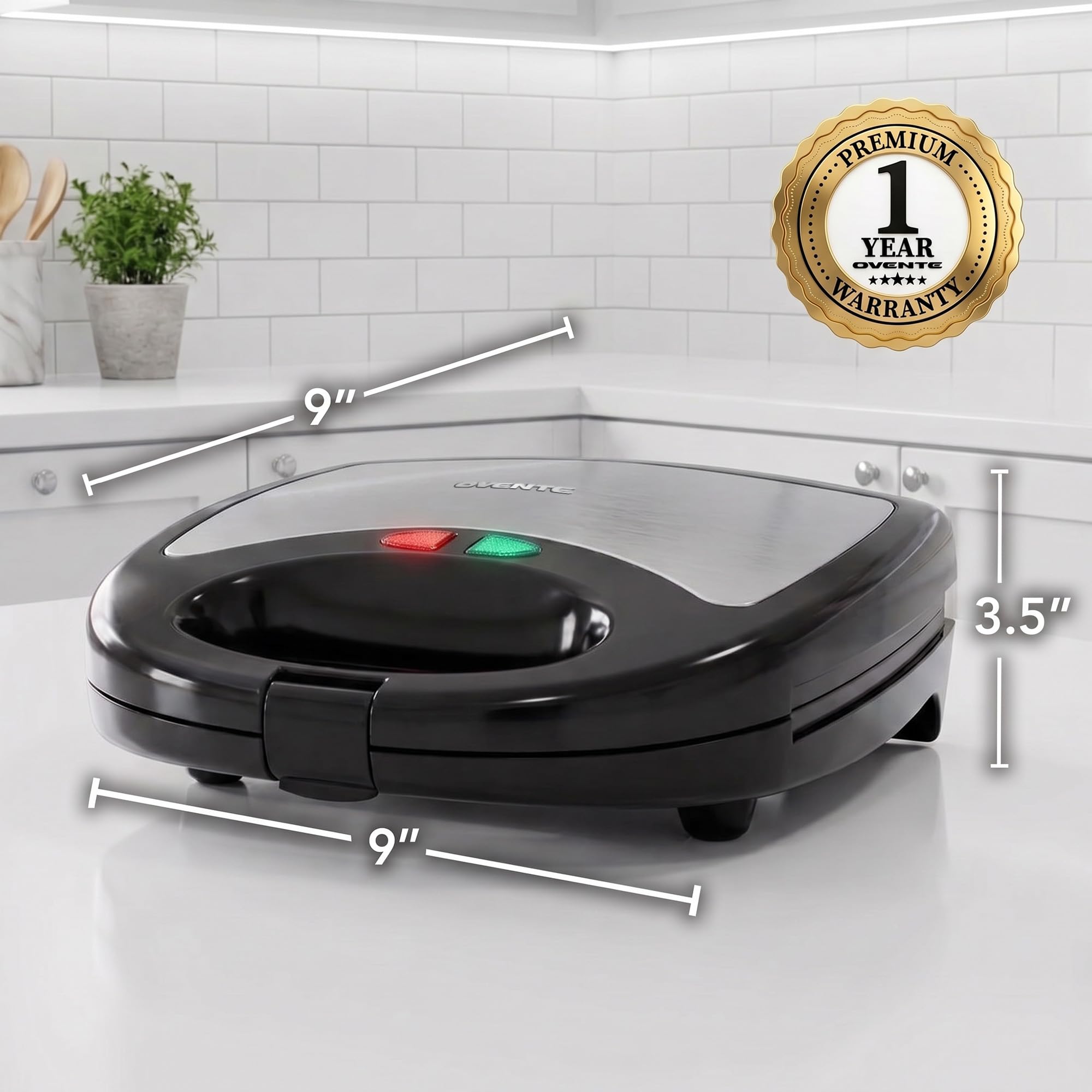 OVENTE 3-in-1 Sandwich Maker - Waffle & Grill -6