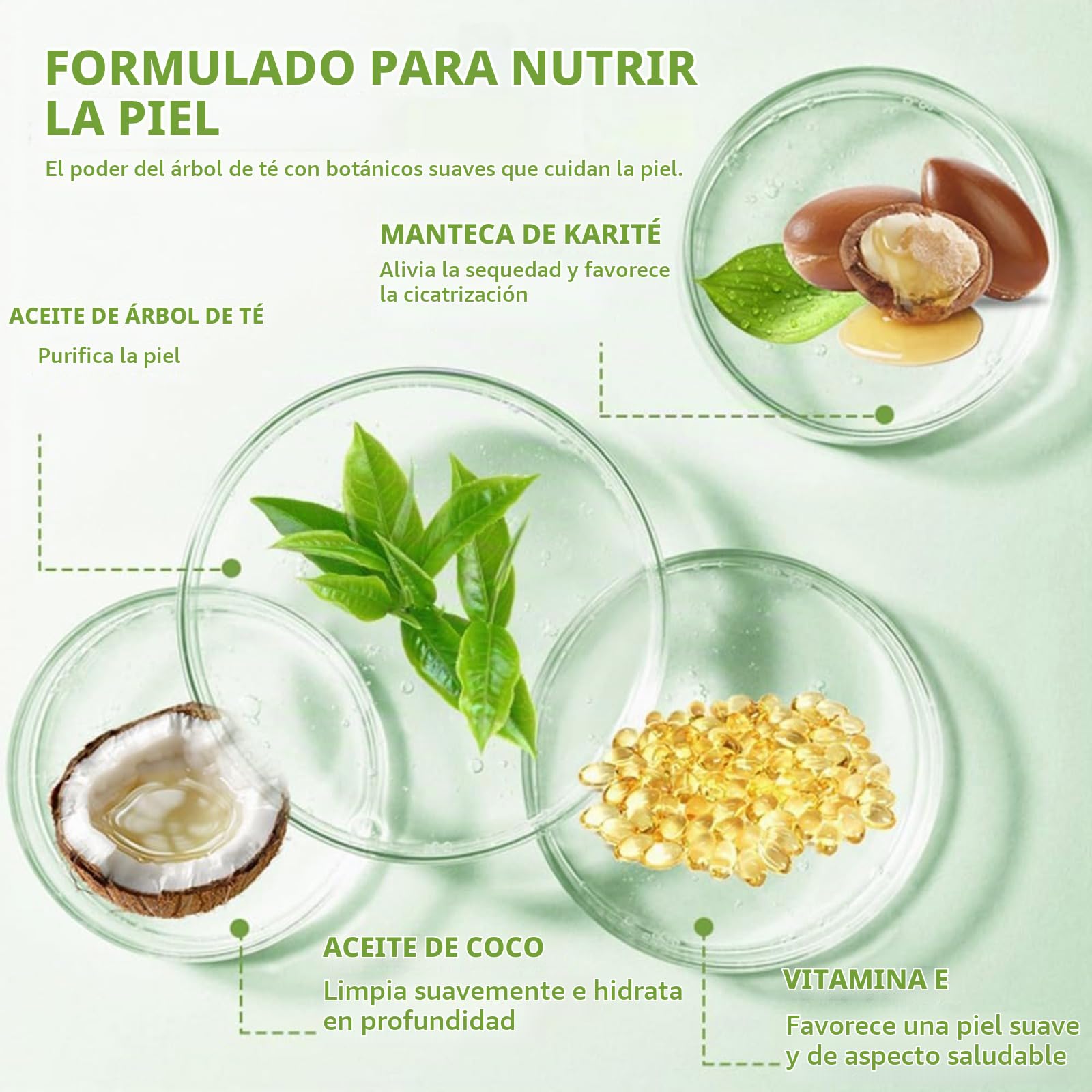 Aqvera Jabon Antifungico,100g Pastilla Jabon Natural-Aplicable Al Cuerpo-Jabon Cara - Jabones Artesanales - Tea Tree Soap