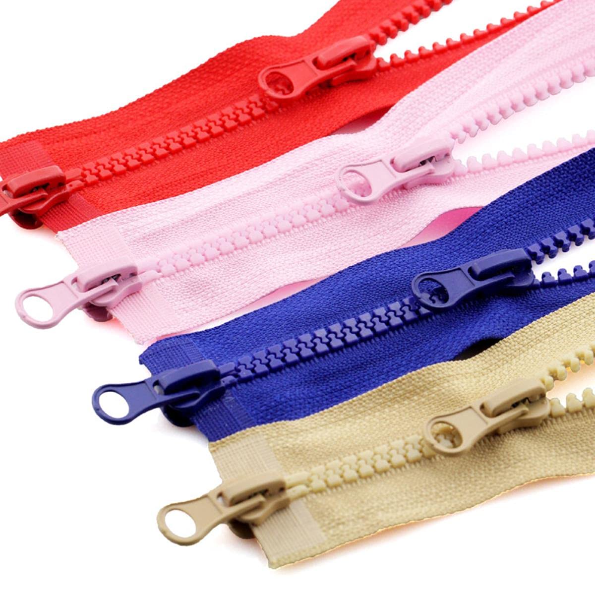 Estrattore Ziper, fissatore di cerniere, Sliders Zipper,Sewing Zips,Ended Zip Fasteners,5# Open-end Double Slider Length Zipper Resin Zipper Down Jacket Overcoat Zipper(Purple)