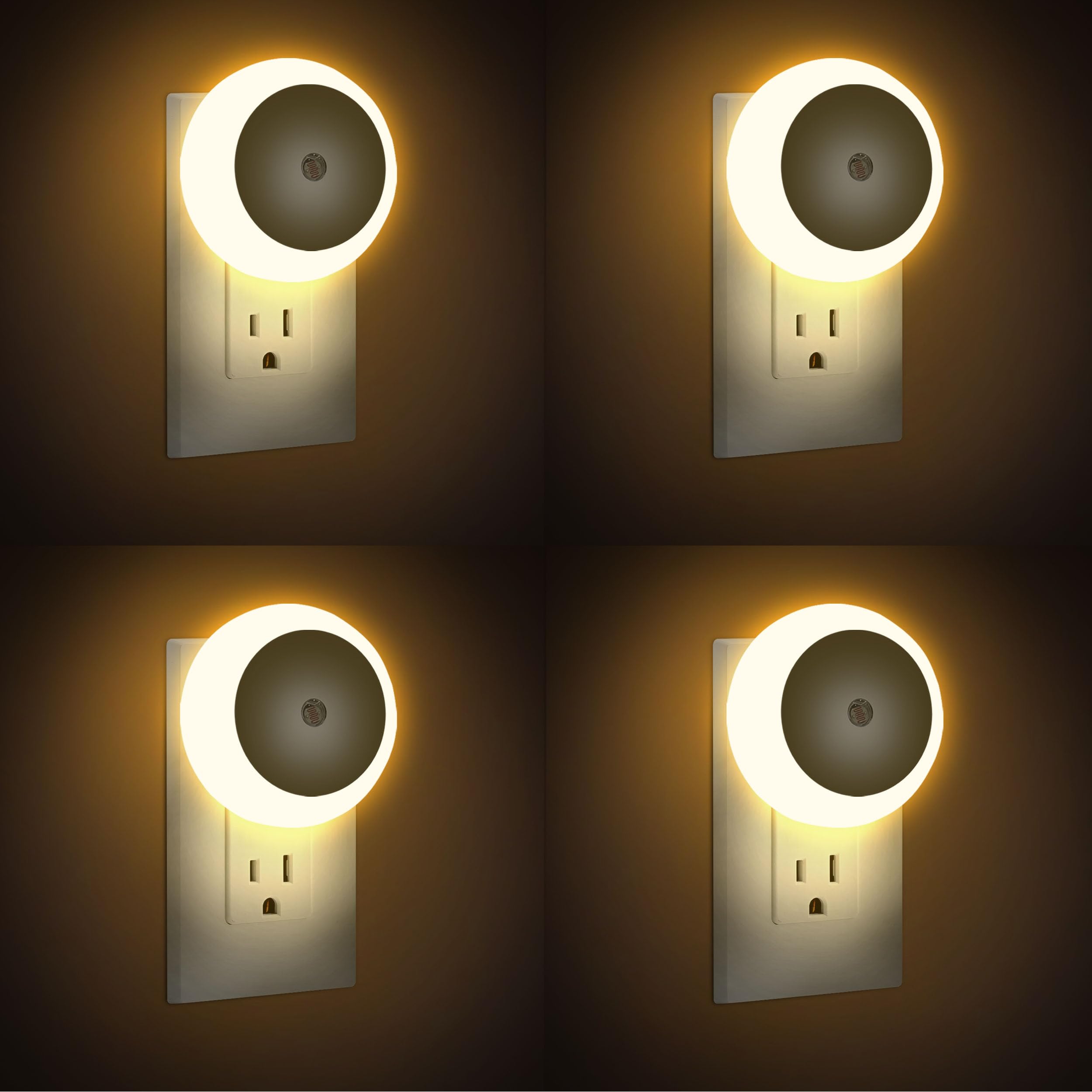 LED Night Lights Plug into Wall Night Light Lamp 4-Pack 3000K 0 5W Dusk to Dawn Sensor Plug