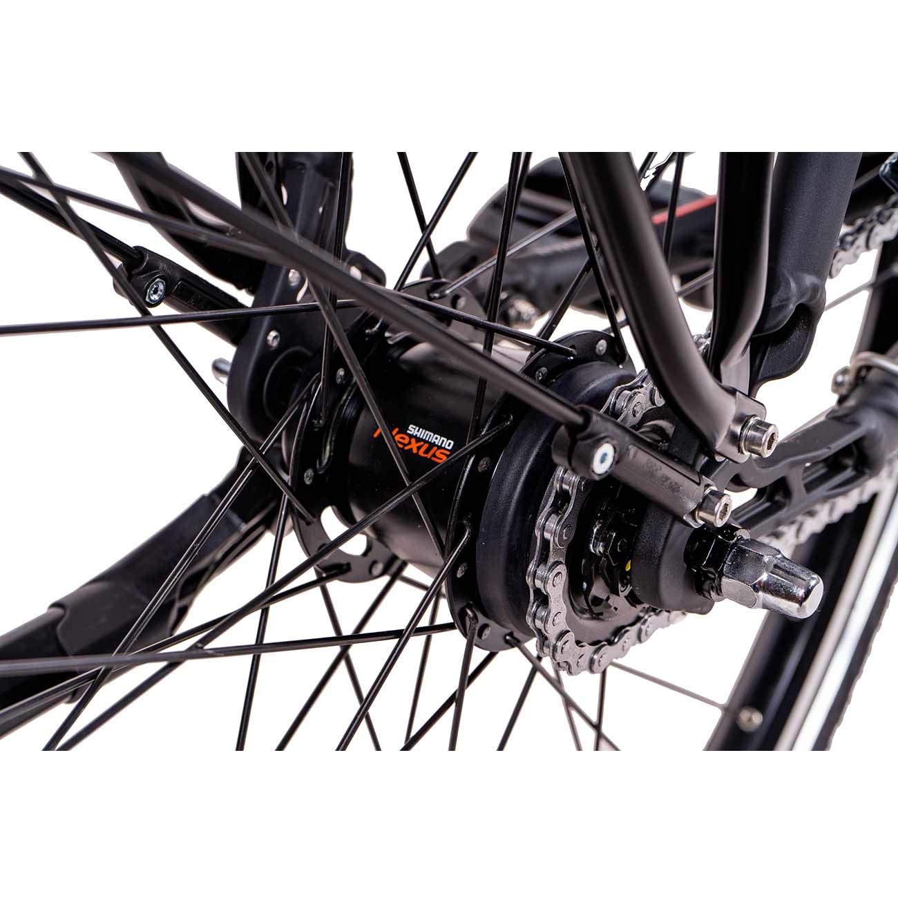 Airtracks 28 Zoll Herren XXL City Fahrrad Reinforced bis150 kg Citybike CI.2880 Shimano Nexus 7 Gang Nabendynamo - Schwarz Matt - Rahmenhöhen 56cm 60cm - Modelljahr 2026