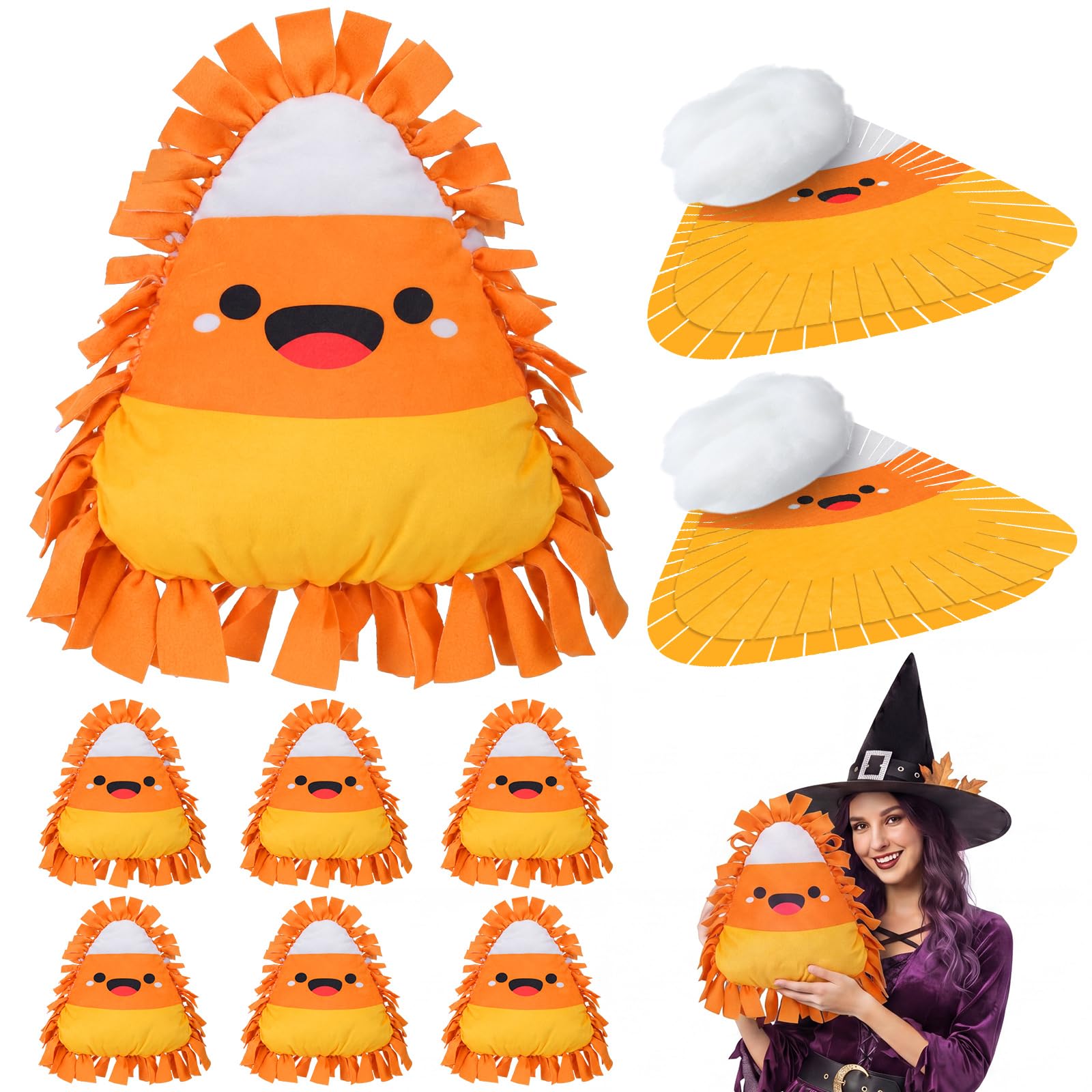 Weysat 6 Sets Halloween Candy Corn Tied Pillow DIY Craft Kit