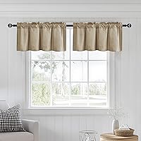 Vista 57 de JIUZHEN Cortinas de cenefa para ventana de cocina, cenefas para ventana de sala de estar/sótano, cortinas de ventana de baño, aislamiento térmico