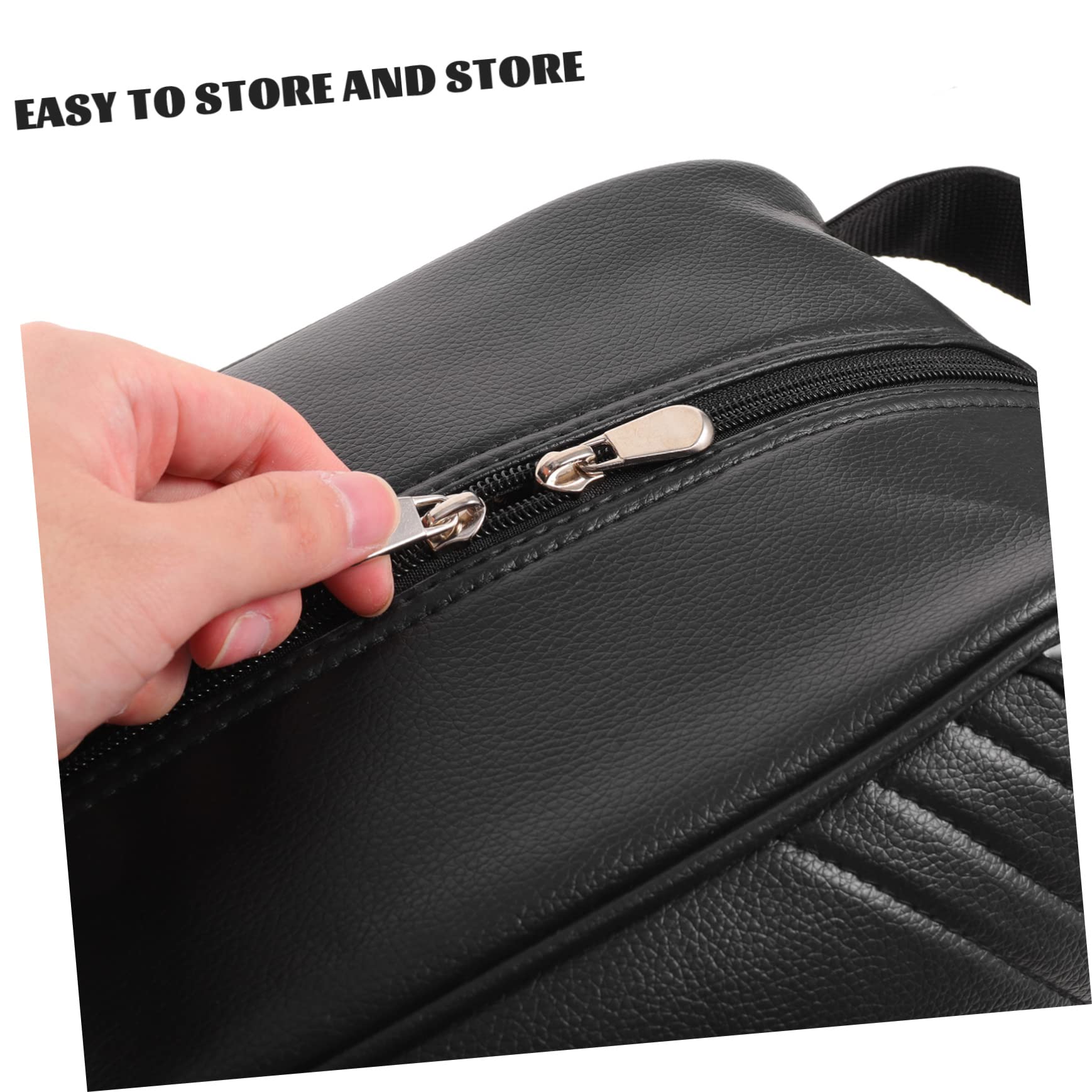 Bolsa para Zapatos de Golf, Cuero Negro, Resistente al Agua y Reutilizable, Portátil para Exteriores y Baloncesto, Organizador Práctico