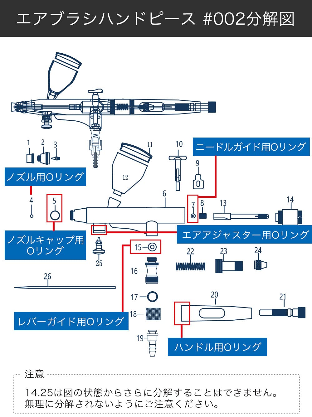Amazon.co.jp: RAYWOOD エアブラシ ハンドピース #002 RW-021用 O