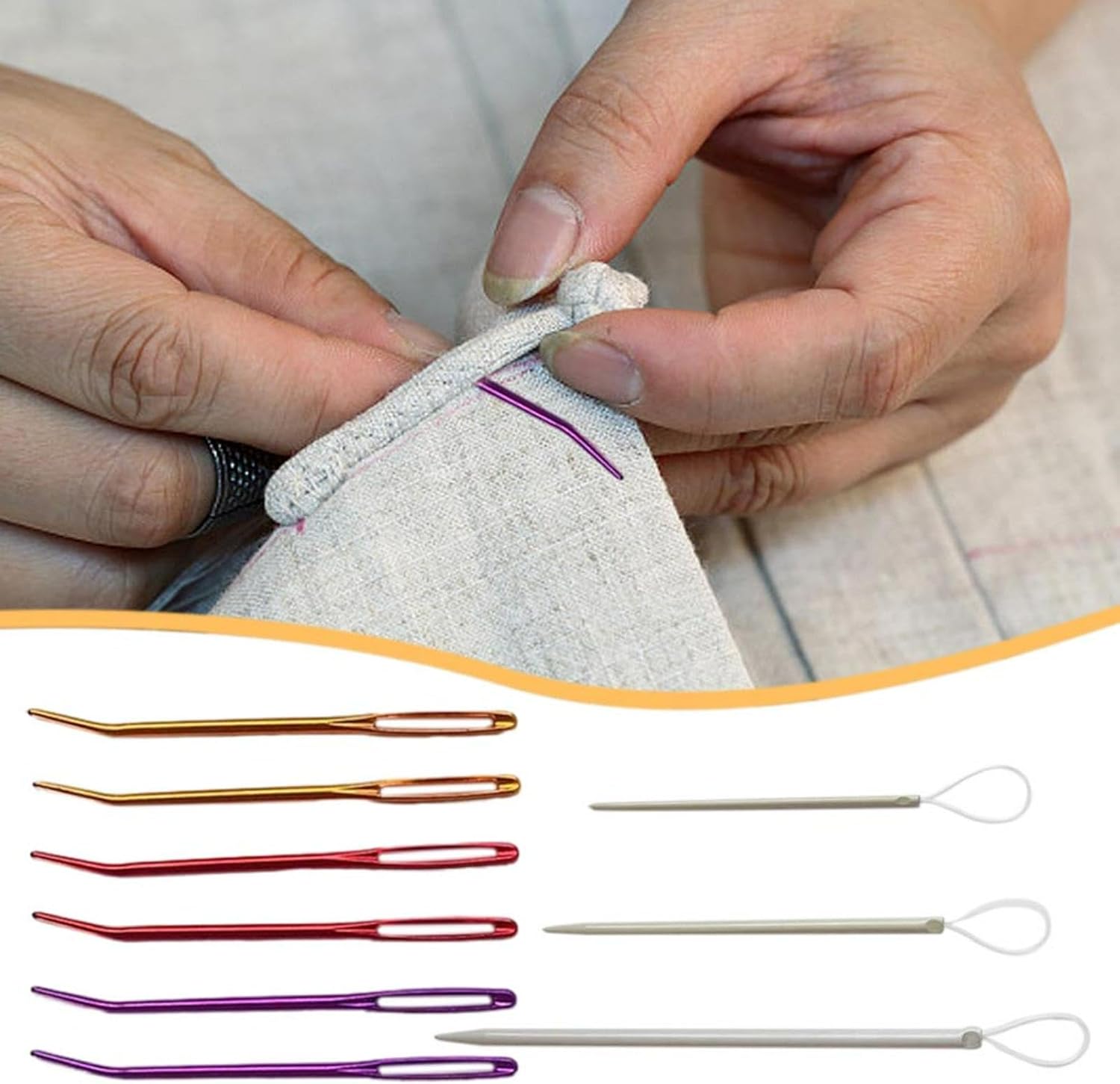 9pcs LargeEye Blunt Needles,Stainless Steel Yarn Darning Large Needle
