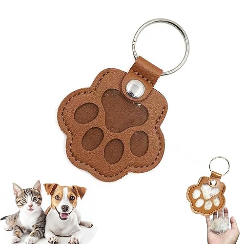 Pet Memorial Gifts for Cat Dog Cute Leather Paw Keychain