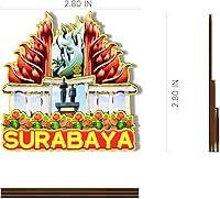 Vista 3 de Surabaya Indonesia - Imán de madera 3D para nevera, recuerdos coleccionables, decoración hecha a mano para manualidades