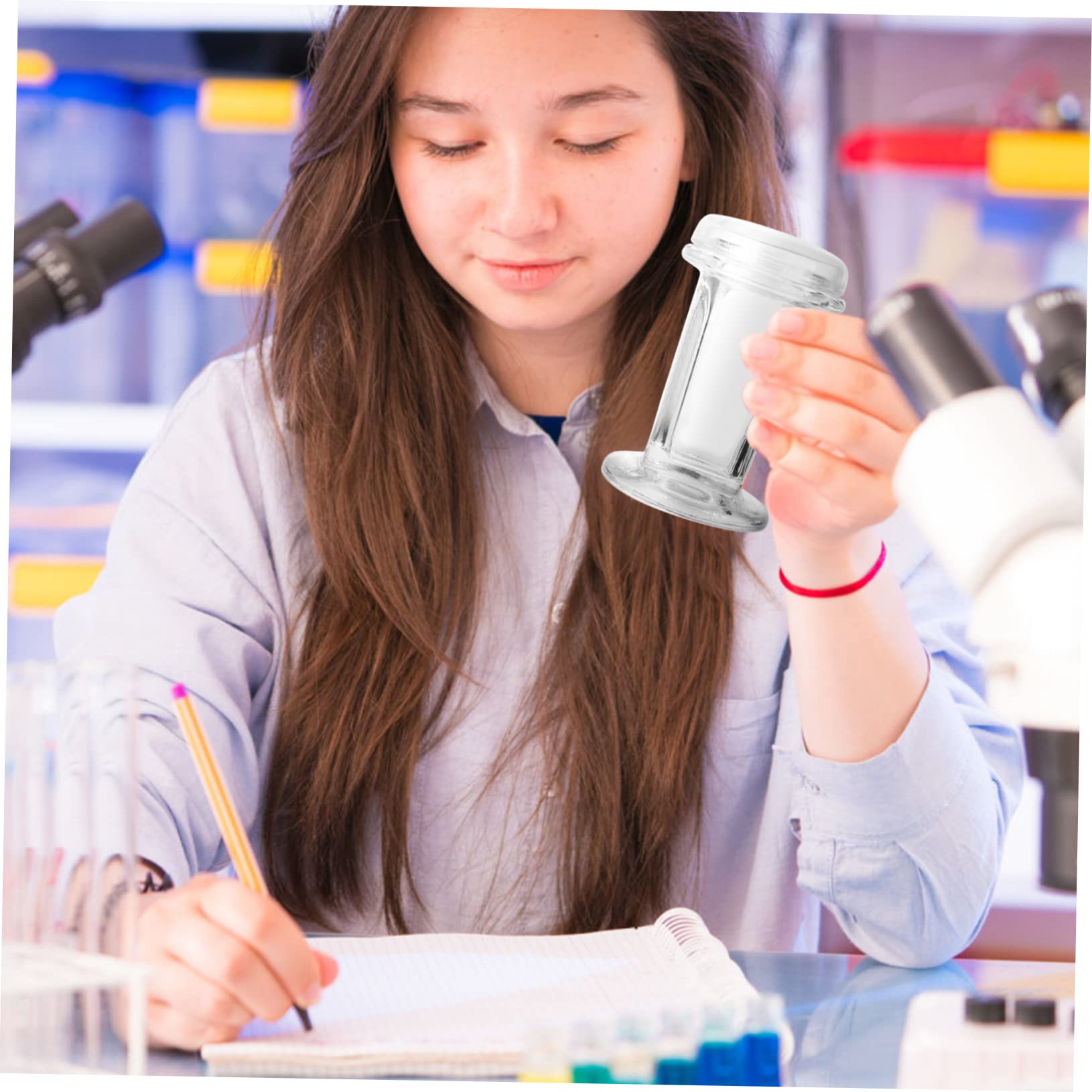 VILLCASE Barattolo Di Colorazione in Vetro Per Laboratorio Capacità 5 Vetrini Coplin Serbatoio Di Colorazione Con Elevata Trasparenza E Stabilità Chimica Per Istologia E Citologia