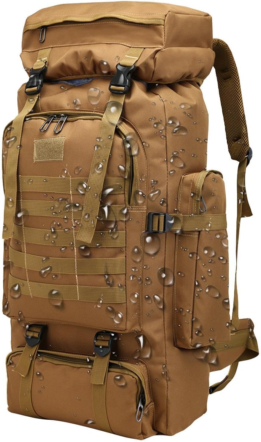 Backpack - 80L Rucksack, Multi Compartment Gear,Outdoor Travel Pack, | Durable Bugout Carry Bag For Camping Hiking Hunting Trekking Preparedness Survival Use