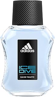 adidas Ice Dive Eau de Toilette 1.7 fl oz (Pack of 1), Notes of Lavender, Sandalwood, and Vanilla, Men's Fragrance, Long Lasting, Sporty Fragrance, Travel Size
