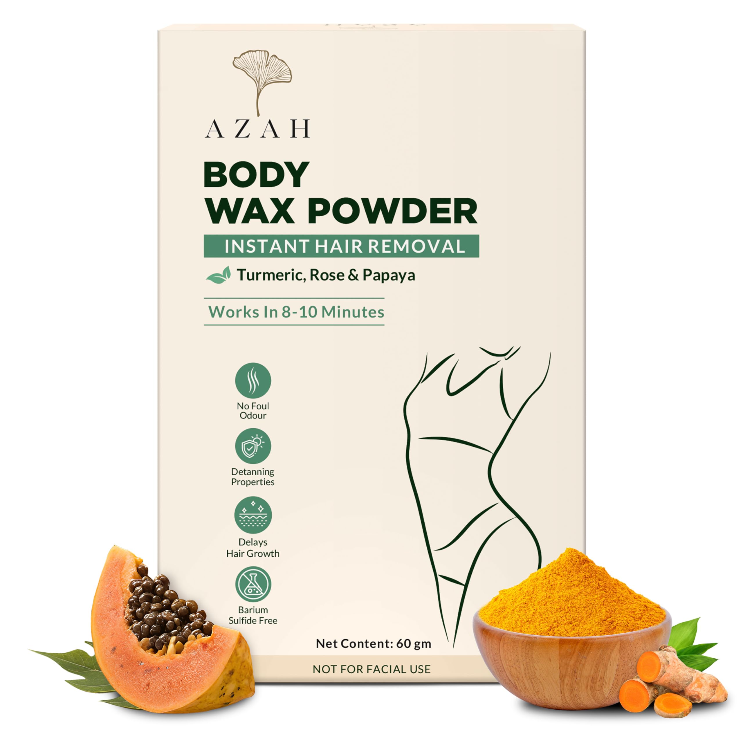 Azah Bikini Wax Powder for Women [60gm x 2]| Painless Hair Removal in 8–10 Mins | Natural Wax Powder with Turmeric, ROse & Papaya | No Chemicals, No Irritation & Rashes, Ideal for Bikini, Legs & Underarms-picture-46