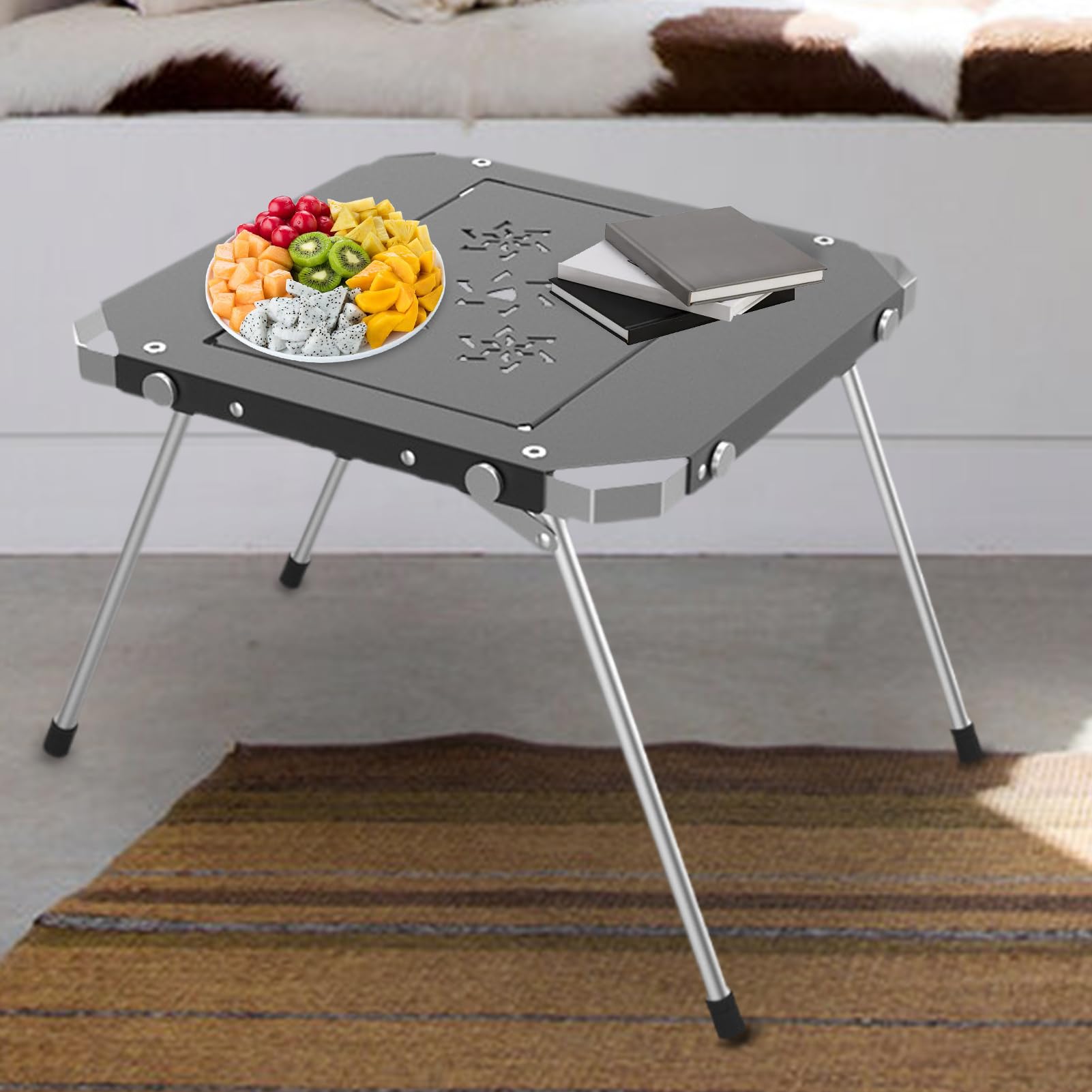 Generisch Tavolo da campeggio portatile, utensile da cucina leggero e portatile in | Tavolino da campeggio per feste di famiglia, sport, giardino, terrazza, pesca, prato, campeggio, picnic
