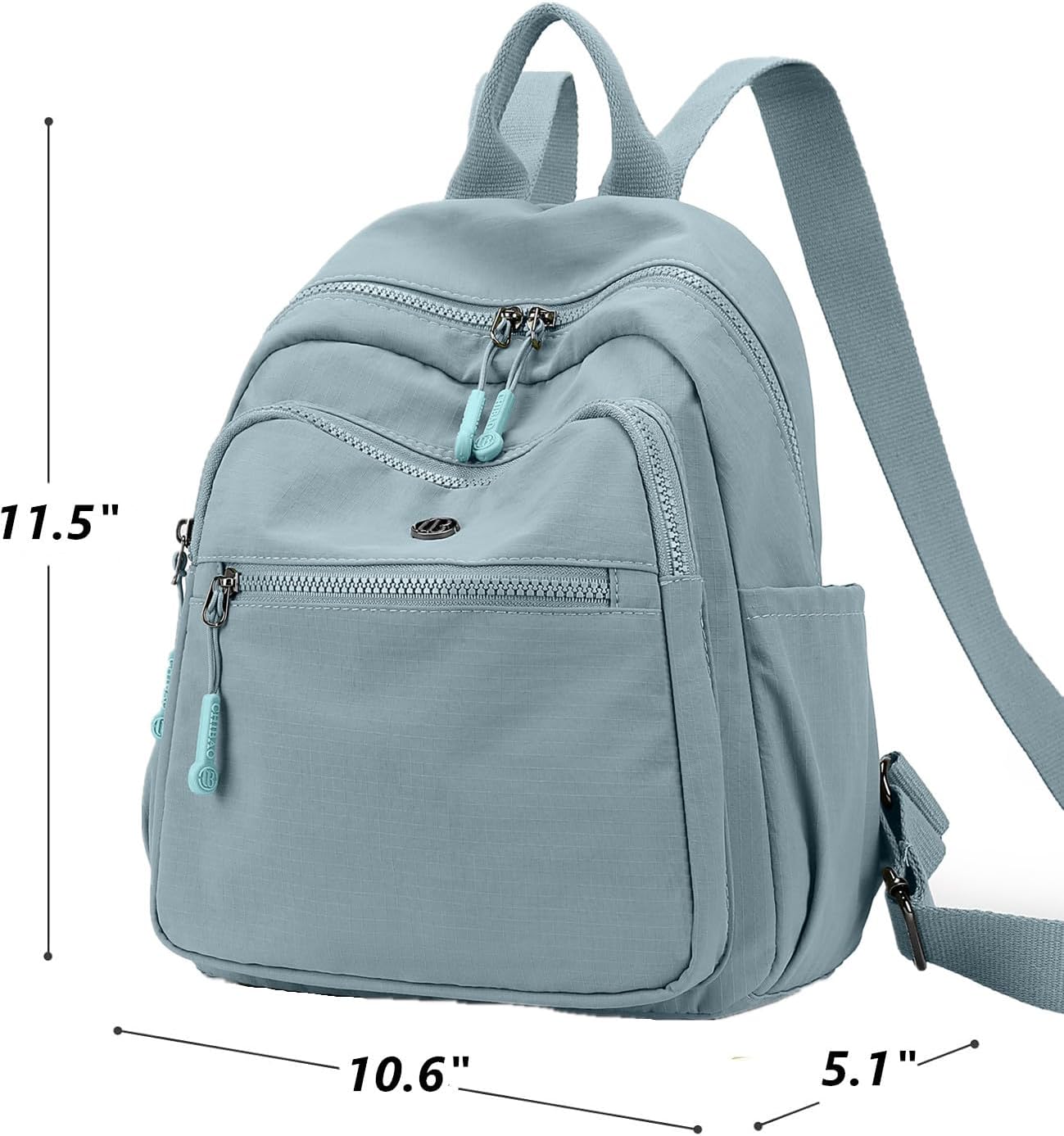 Backpack Purse for Women Ladies Nylon Bag Casual Daypack Travel Shopping Pack (B Style Light Blue) - Image 2