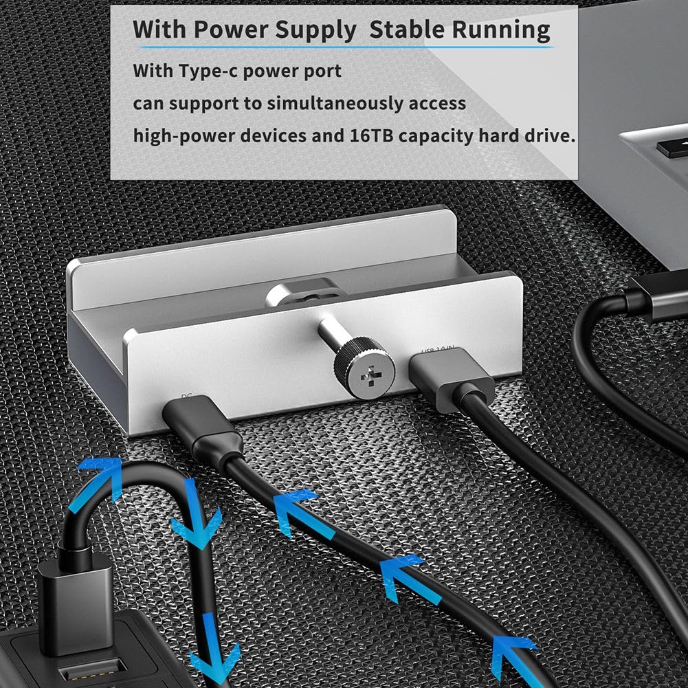 USB 3.0 typ C HUB zewnętrzny rozdzielacz wieloportowy ze stopu aluminium wysoka prędkość rozszerzenie 5 GBPS transmisja danych na biurko