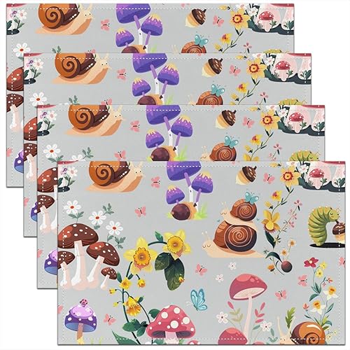 Miniatura 29 de jejeloiu Juego de 4 manteles individuales con estampado de radio Boombox de 18 x 12 pulgadas, manteles individuales retro para mesa de radio, Azul