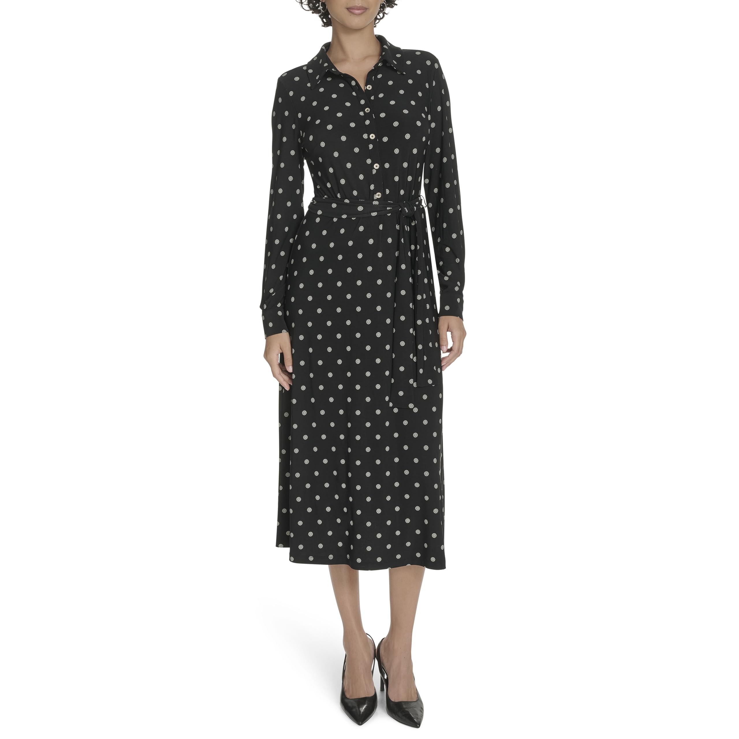 

                                                    Tommy Hilfiger Women's Long Sleeve Collared Tie Wa