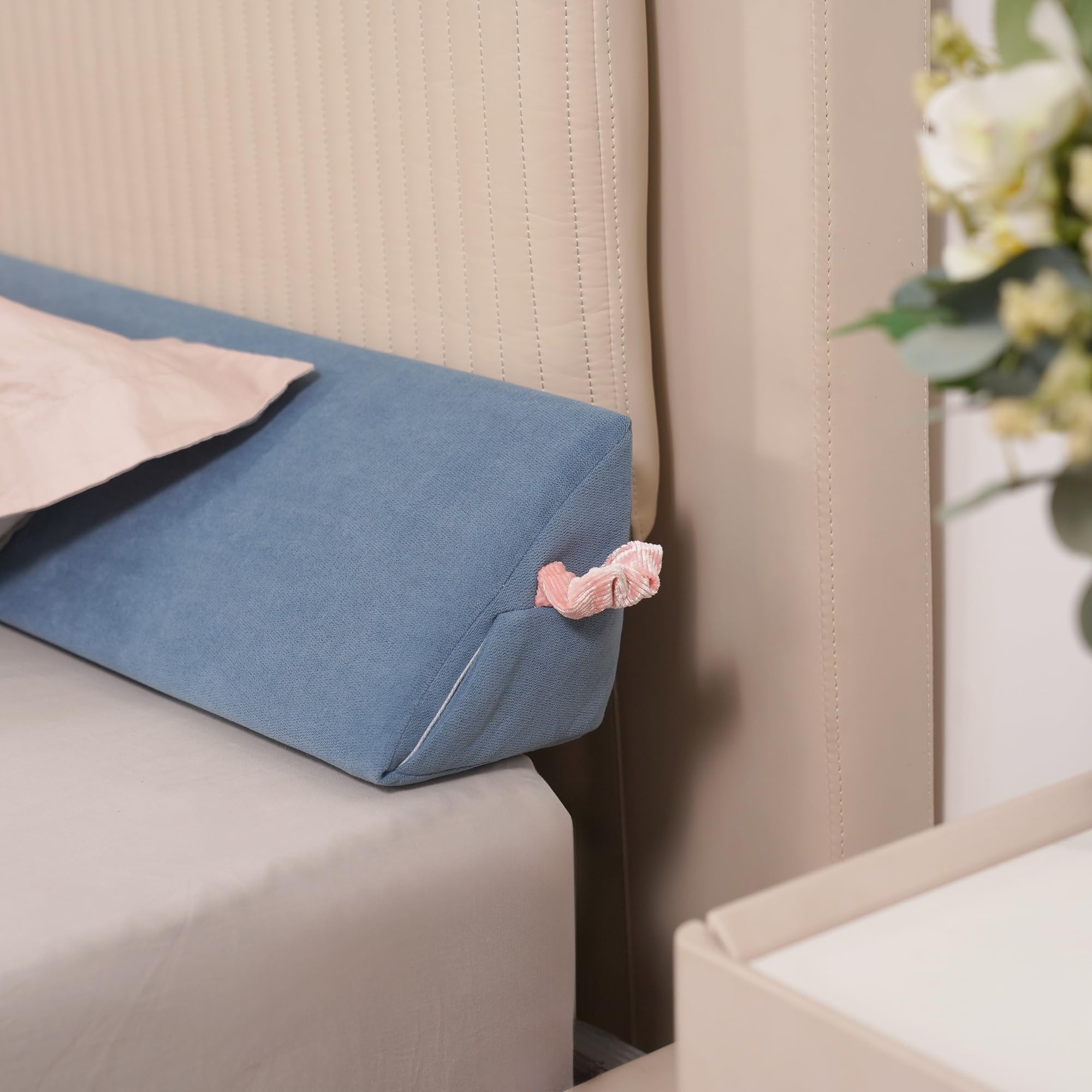 Aurako Full Size Bed Wedge Pillow Headboard Pillow Mattress Wedge Bed Gap Filler Triangle Memory