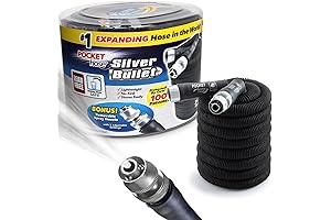 Pocket Hose Silver Bullet 50 ft Turbo Shot Nozzle Multiple Spray Patterns Expandable Garden Hose