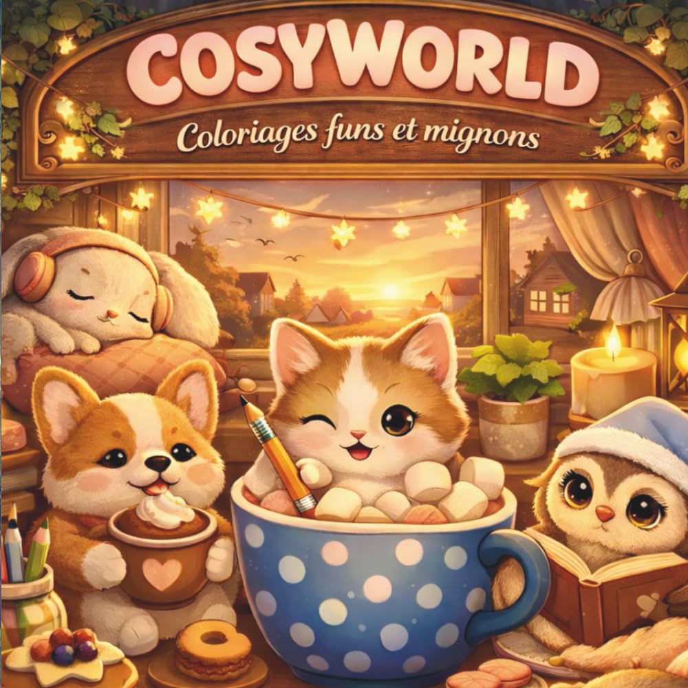 cosy world: coloriages pour adulte funs et mignons