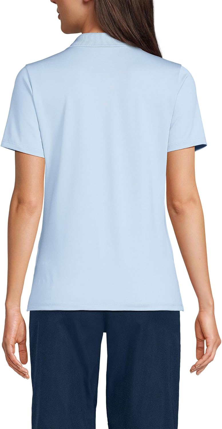 Lands' End School Uniform Women's Short Sleeve Feminine Fit Rapid Dry Polo Shirt