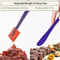 Vista 4 de Utensilios de viaje con estuche, juego de cubiertos portátiles Quatish para el trabajo, juego de cubiertos de viaje reutilizables de acero