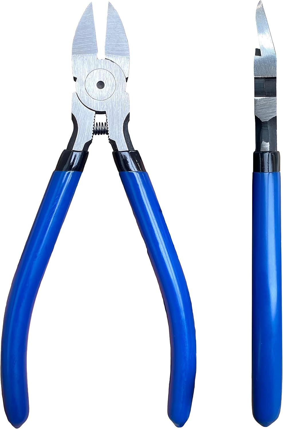 Wire Cutters, 6 inch, KAIHAOWIN Precision Flush Cutters Ultra Sharp Wire Cutters for Crafting Side Cutters Wire Snips Spring Loaded Dikes Wire Cutter for Jewelry Making, Blue with Black Handle - - 
