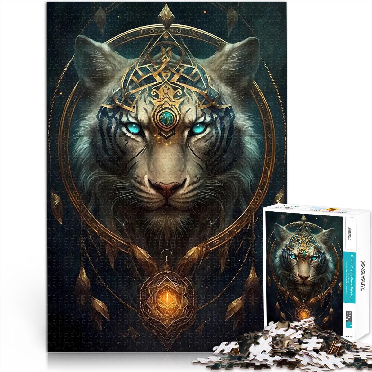 1000-piece puzzle for teenagers Fable Tiger Made of cardboard，for ages 14 and over Antistress Vacation at home Killing time Offered as gifts for the whole family。size：26x38cm/10.24x14.96inch