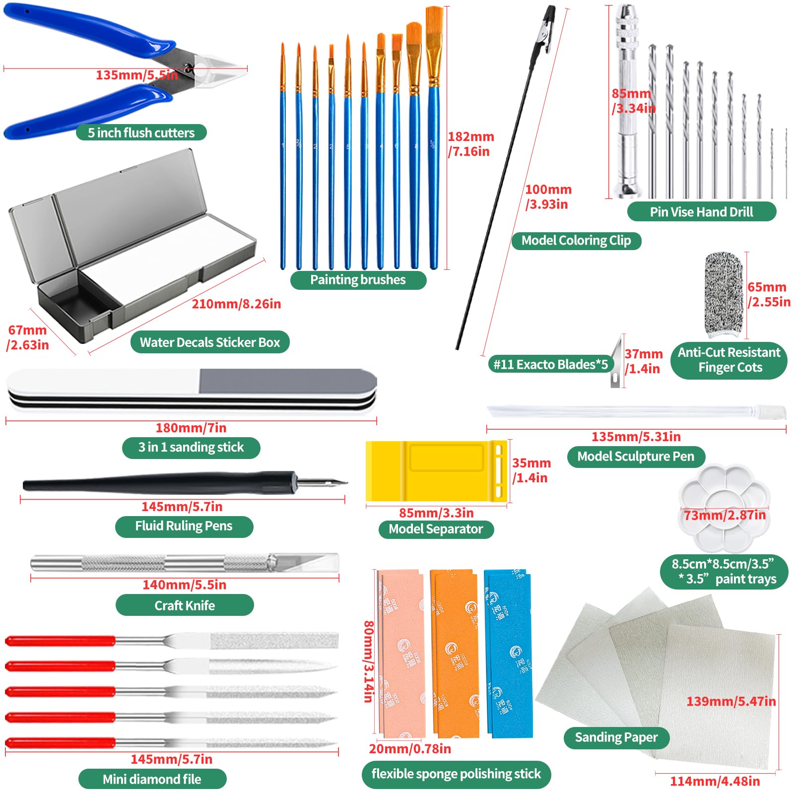 Yauhar 69Pcs Professional Gundam Model Tool Kit for Cars, Airplanes, Buildings, Robots Models Buildings, Repairing and Assembling