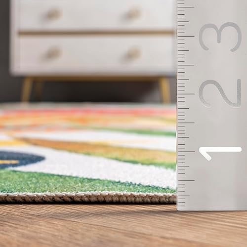 Miniatura 2 de nuLOOM Amelia - Alfombra tropical ultrafina lavable a máquina, 4 x 6 pies, color verde