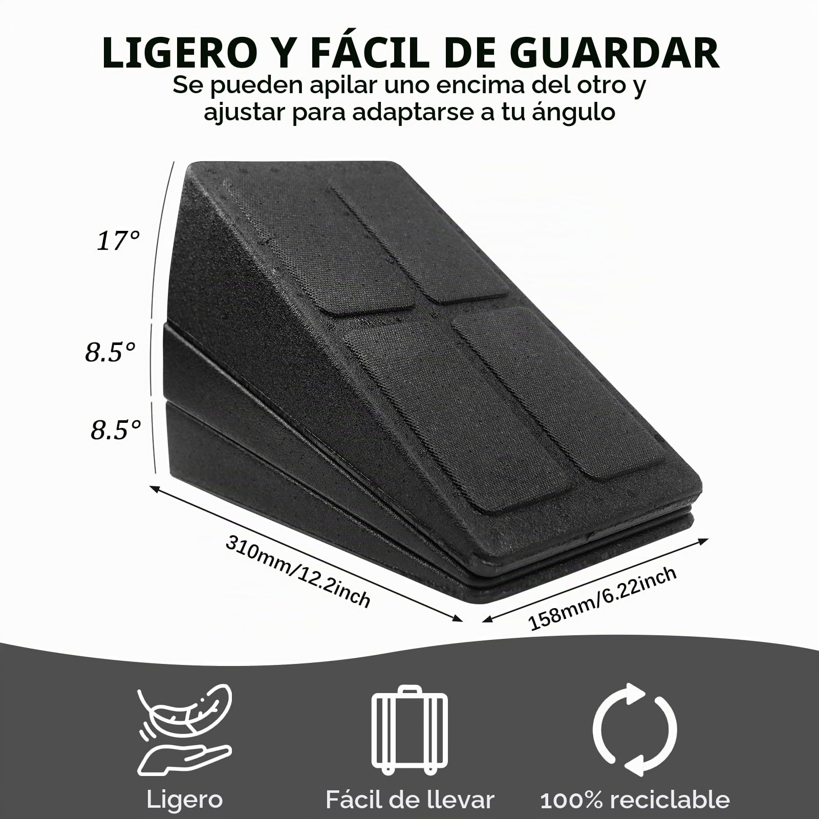 Mumjooyi Set de 3 Slant Board de Estiramiento Ajustable Tabla Inclinada para Estirar Las Piernas Pies Cuña Sentadillas Tablero Inclinado Camilla de Pantorrilla para Estirar Tendón Aquiles y Fascia