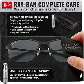 Ray-Ban RB3183 Rectangle Shape Sunglasses with Official Eyewear Kit