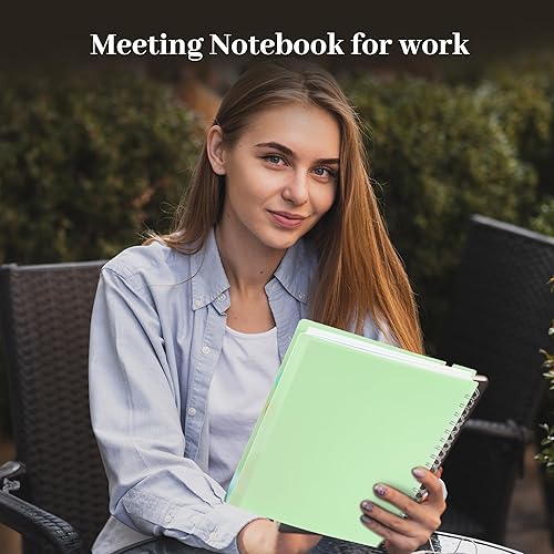 Miniatura 2 de Cuaderno de espiral con rayas anchas de 5 materias con pestañas divisorias de 7.3 x 10.3 pulgadas, cuadernos grandes a rayas para trabajo, 206