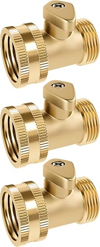 Miniatura 10 de Válvula de cierre de latón resistente, accesorio de conector de jardín con arandelas de goma para mangueras de césped y jardinería al aire libre,