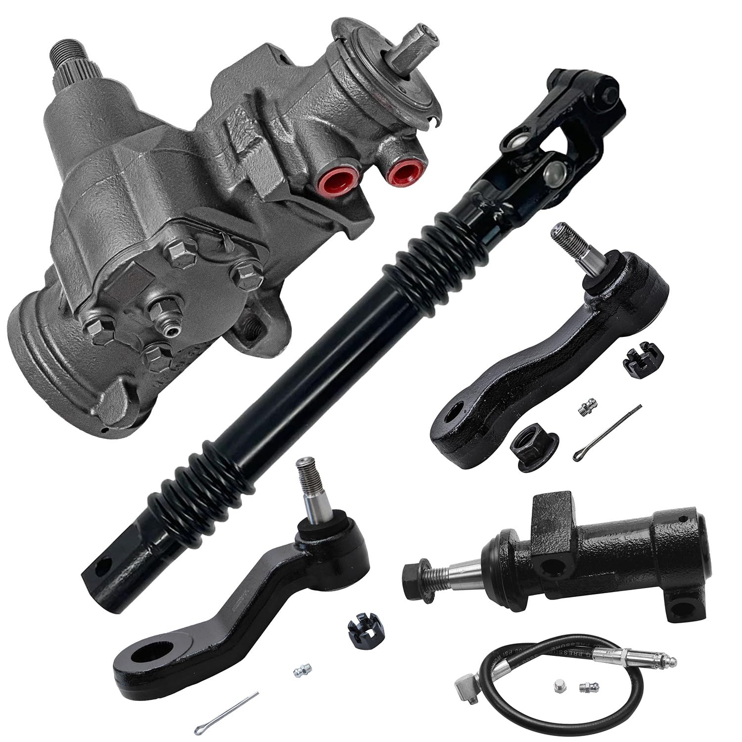Detroit Axle - Gear Box Kit for 2002-2006 Chevy Silverado 2500 HD 3500, 2002-2004 Silverado 2500, Steering Gear Box, Lower Intermediate Steering Shaft