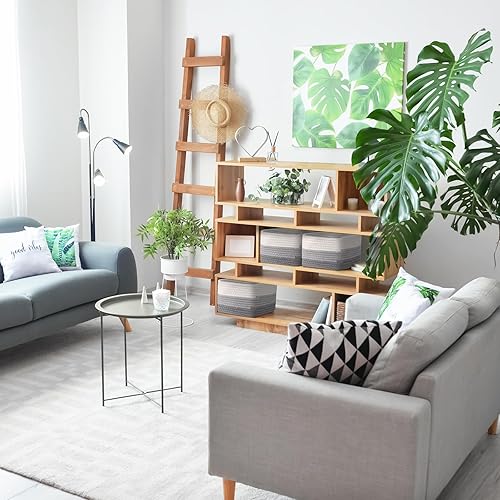 Miniatura 40 de Sawysine 6 cestas tejidas de cuerda de algodón para organizar cestas de almacenamiento, cestas de cuerda con asas para mantas, juguetes, sala