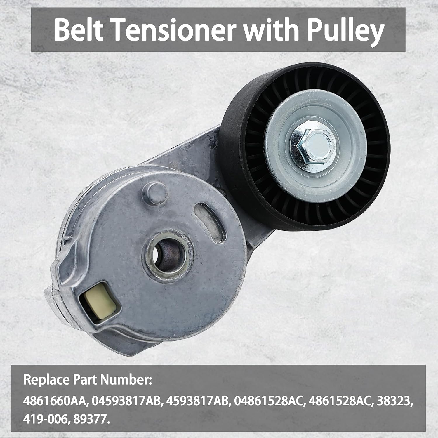 Belt Tensioner Assembly with Pulley Compatible with Dodge Challenger Charger Chrysler 300 Pacifica Town & Country Ram 1500 2500 3500 Jeep Grand Cherokee, Replaces# 4861660AA, 38323