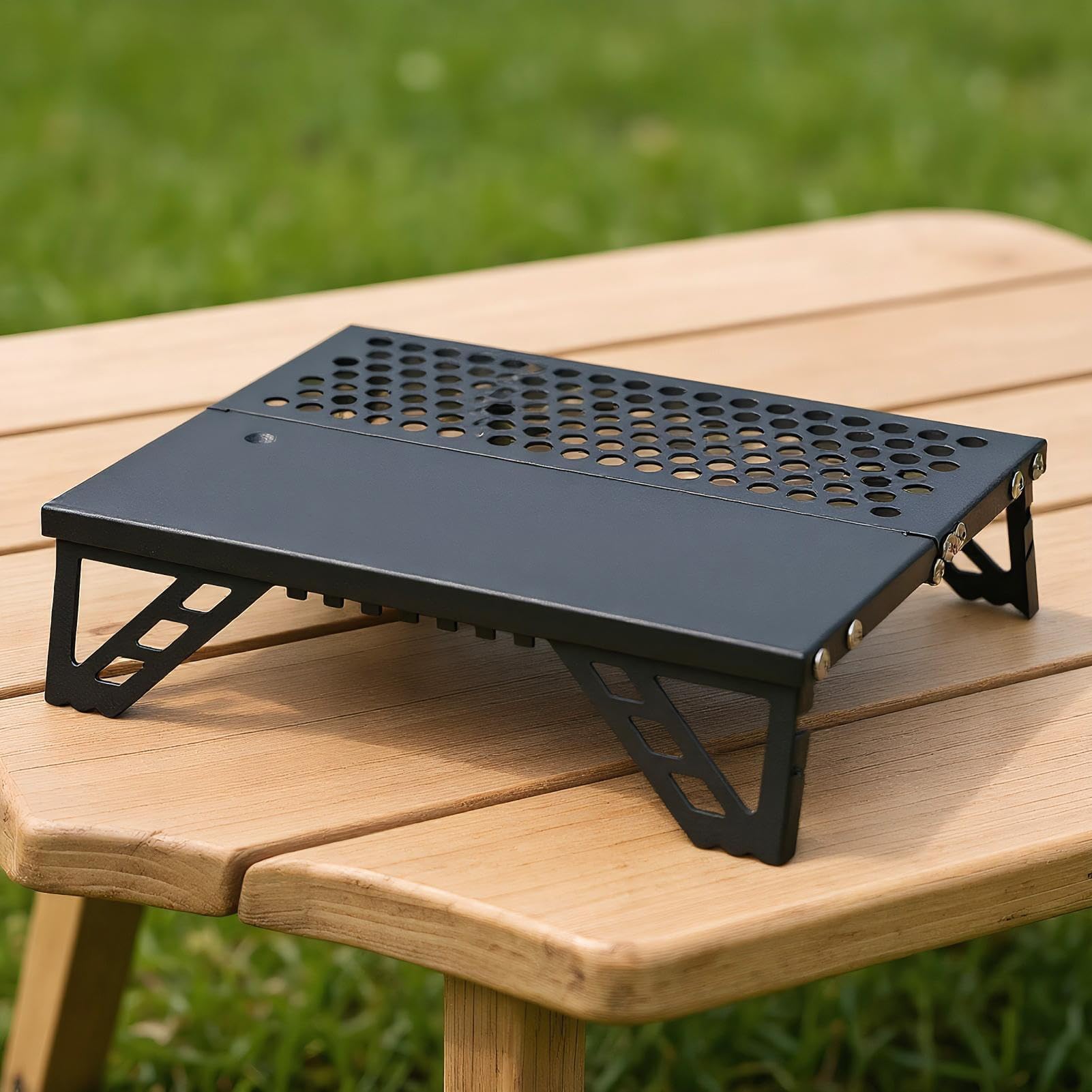 Przenośny składany grill na ognisko – ruszt do gotowania na zewnątrz ze stopu aluminium na kemping, grille na podwórku, pikniki i imprezy - lekki i sprzęt do grillowania