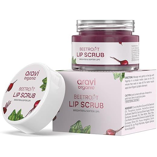 Aravi Organic Beetroot Lip Scrub 15 gm