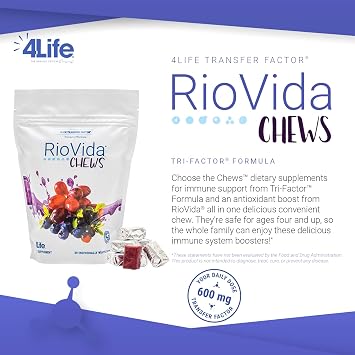 4Life RioVida Chews Berry Immune Support with Vitamin C, 30 Chews | Berry nutrient blend, Vitamin C, Colostrum peptides, Acai, Blueberry, Pomegranate, Elderberry, Individually wrapped